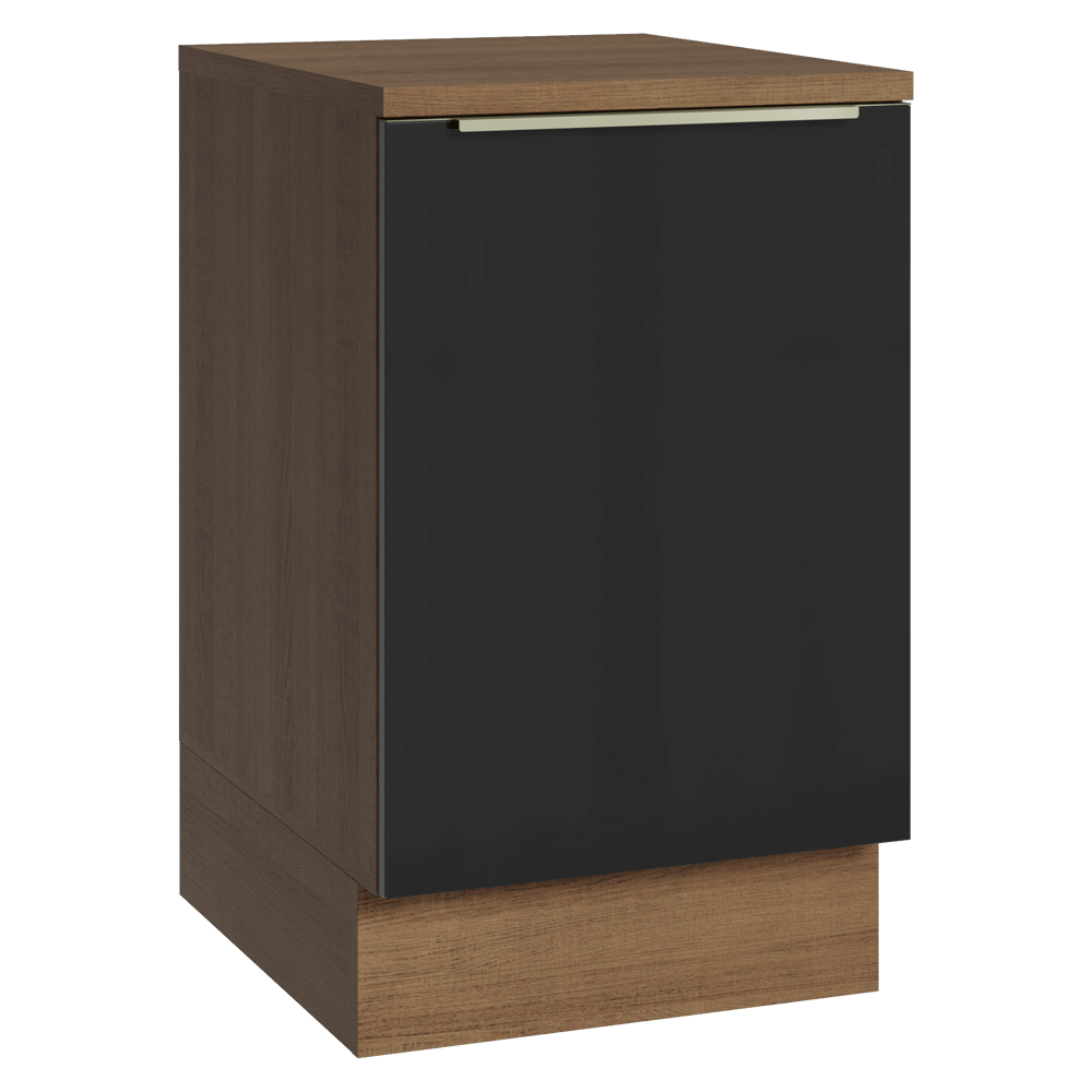 Bajo Mesada 50m 1 Puerta (Con Mesada) Marrón/Negro Lux Madesa