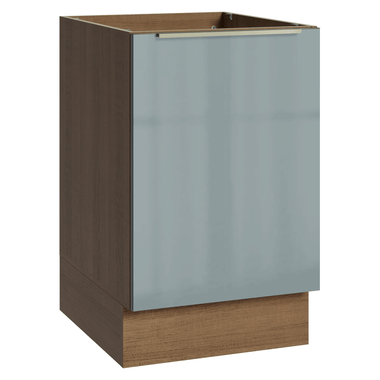 Bajo Mesada 50 cm 1 Puerta Sin Mesada Marrón/Gris Lux Madesa