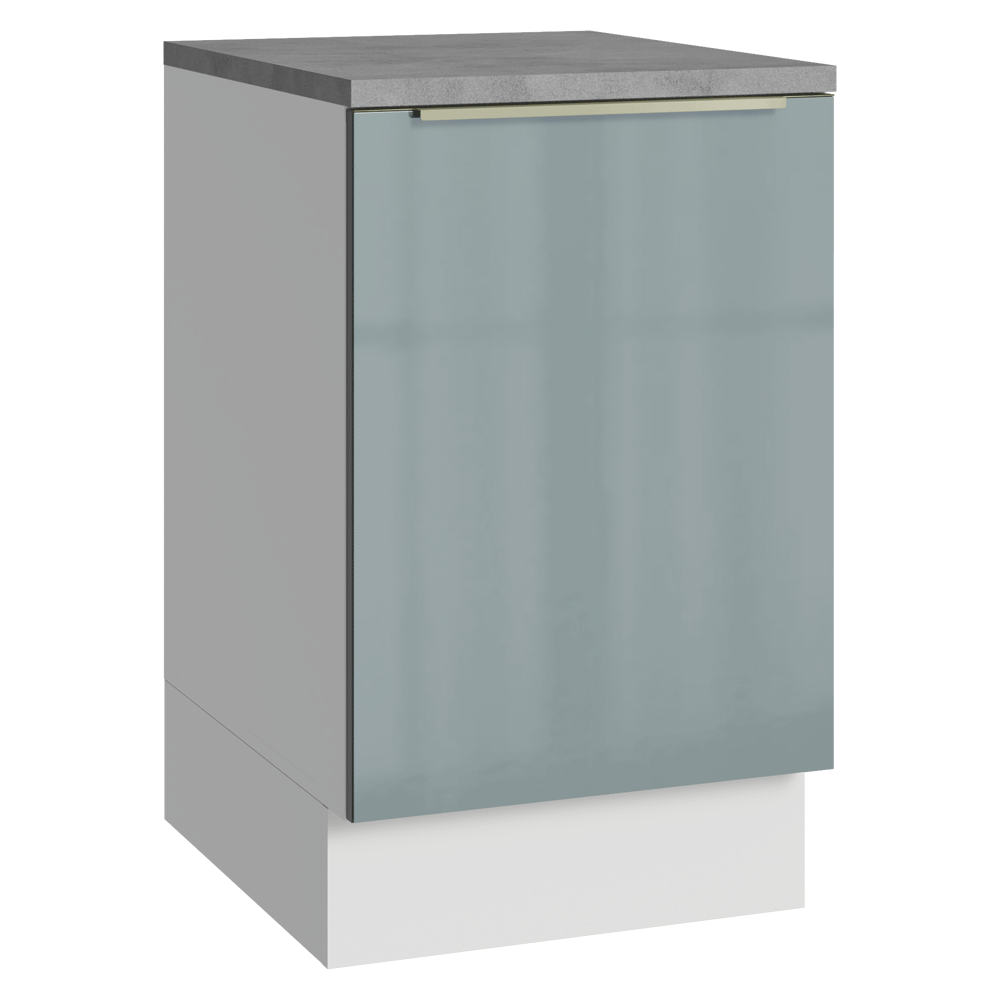 Bajo Mesada 50cm X 60 cm, 1 Puerta (Con Mesada) Blanco/Gris Lux Madesa
