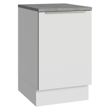 Bajo Mesada 50cm 1 Puerta (Con Mesada) Blanco Aterciopelado Lux Madesa