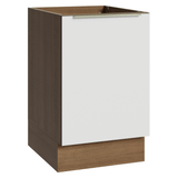 Bajo Mesada 50cm X 60 cm, 1 Puerta (Sin Mesada) Marrón/Blanco aterciopelado Lux Madesa