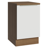 Bajo Mesada 50cm X 60 cm, 1 Puerta (Con Mesada) Terciopelo Marrón/Blanco Lux Madesa