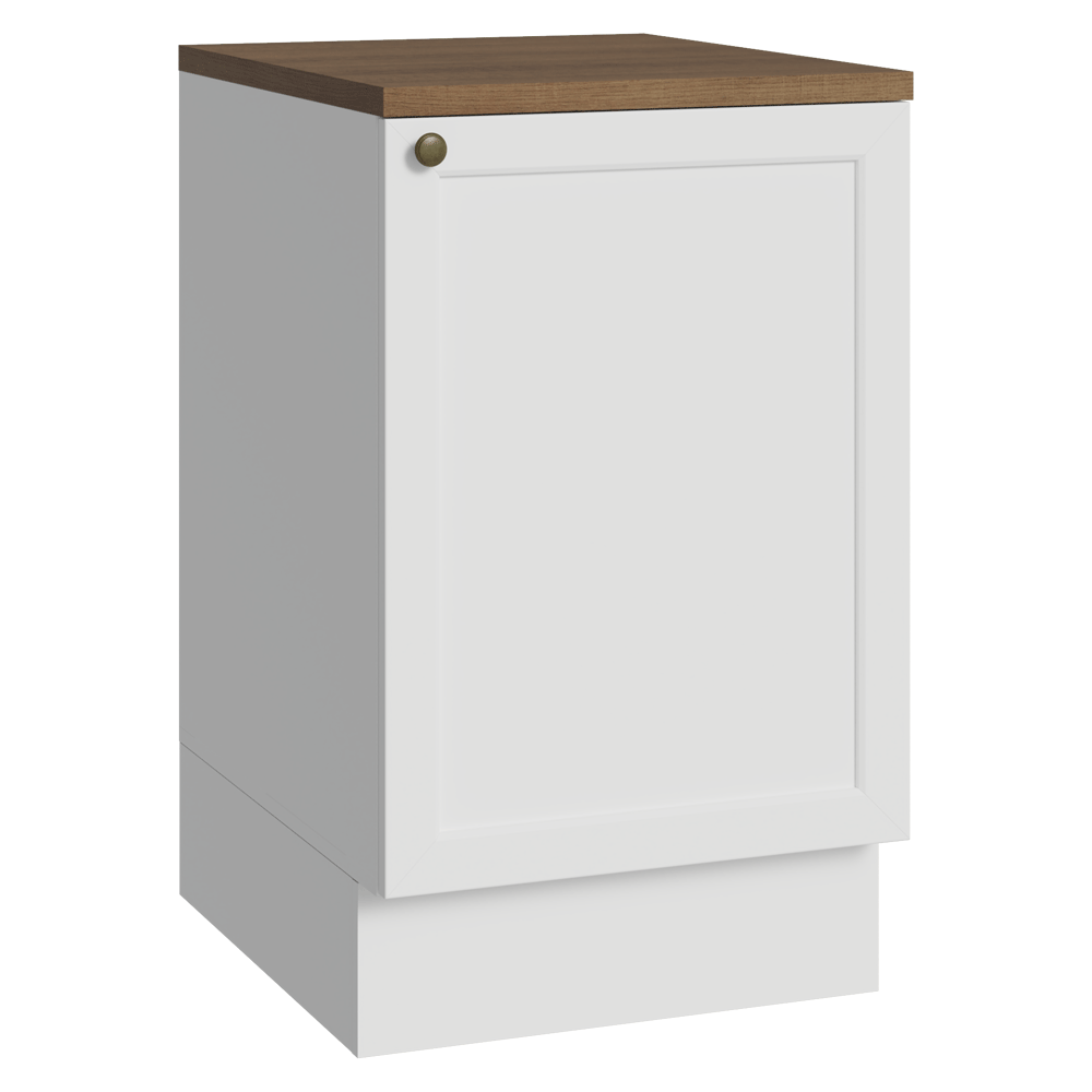 Bajo Mesada 50 x 60 cm 1 Puerta (Con Mesada) Blanco/Marrón Vik