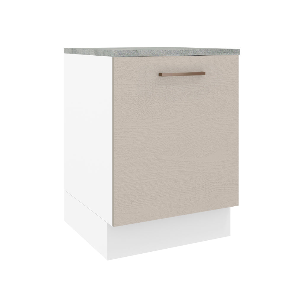 Bajo Mesada Cocina 60 x 60 cm 1 Puerta (Con Mesada) Blanco/Crema Agata Madesa