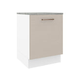 Bajo Mesada Cocina 60 x 60 cm 1 Puerta (Con Mesada) Blanco/Crema Agata Madesa