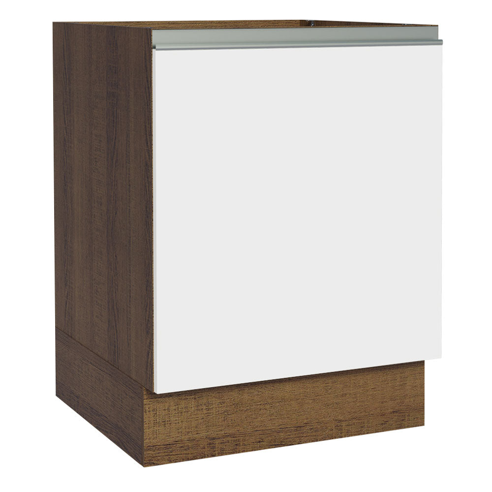 Bajo Mesada Cocina 60 x 60 cm 1 Puerta (Sin Mesada) Marrón/Blanco Glamy Madesa