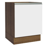 Bajo Mesada Cocina 60 x 60 cm 1 Puerta (Sin Mesada) Marrón/Blanco Glamy Madesa