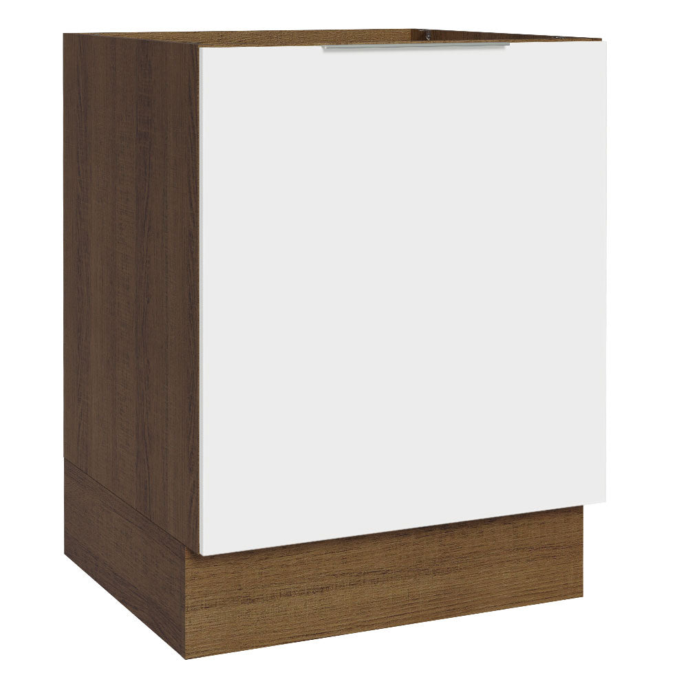 Bajo Mesada Cocina 60 x 60 cm 1 Puerta (Sin Mesada) Marrón/Blanco Stella Madesa