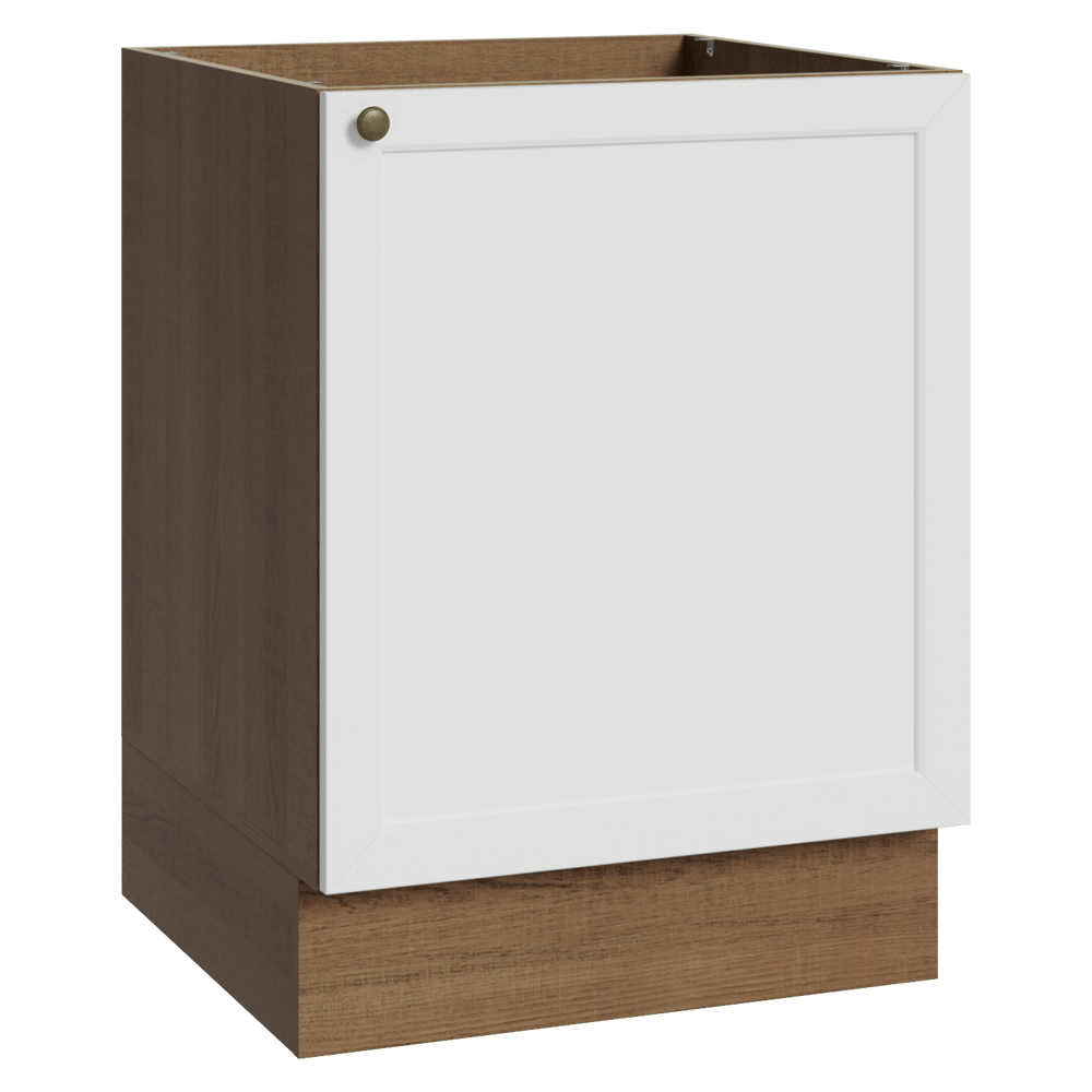 Bajo Mesada de Cocina 60 x 60 cm 1 Puerta (Sin Mesada) Marrón/Blanco Vik Madesa