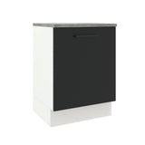 Bajo Mesada Cocina 60 x 60 cm 1 Puerta (Con Mesada) Blanco/Negro Agata Madesa