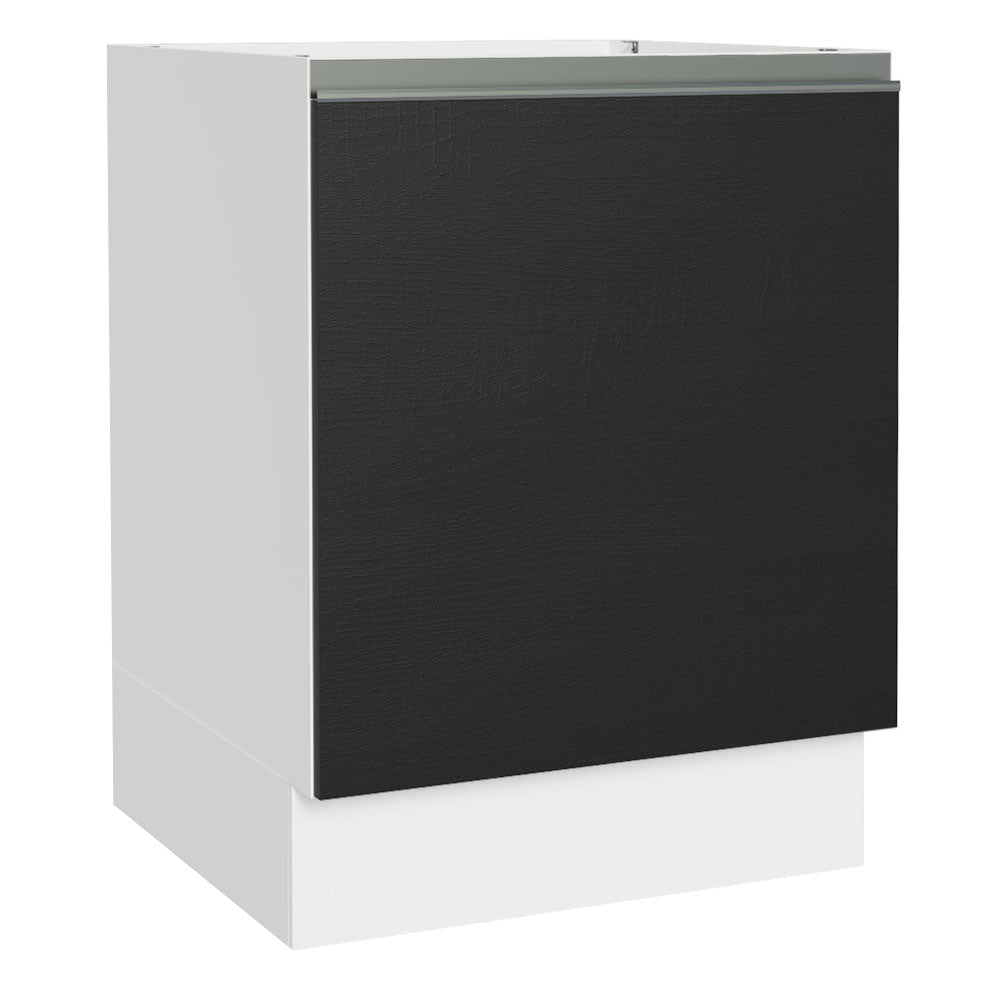 Bajo Mesada Cocina 60 x 60 cm 1 Puerta (Sin Mesada) Blanco/Negro Glamy Madesa