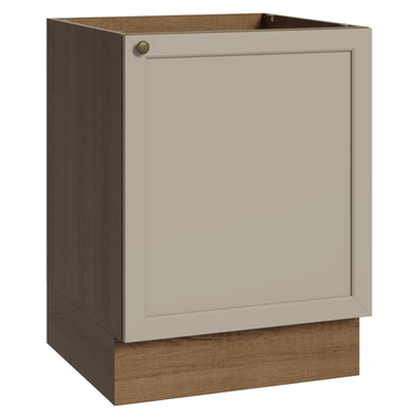 Bajo Mesada 60 cm 1 Puerta Sin Mesada Marrón/Crema Vik Madesa