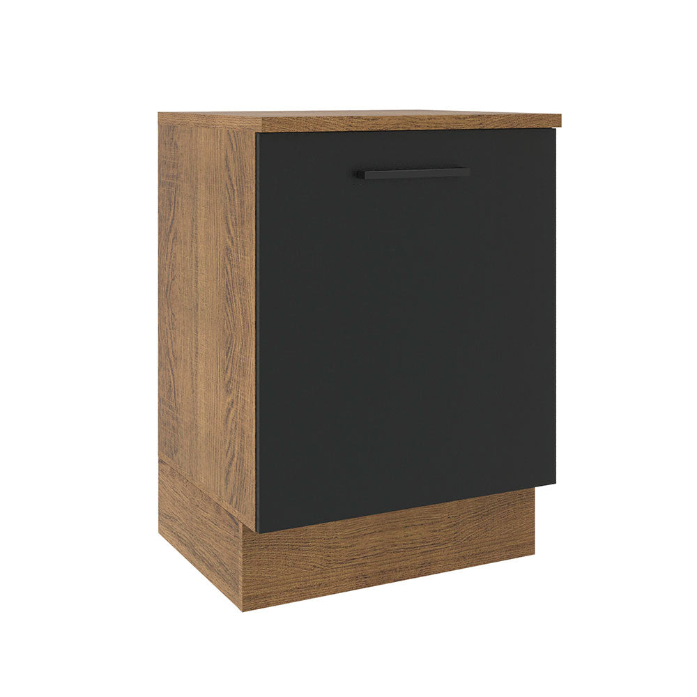 Bajo Mesada Cocina 60 x 60 cm 1 Puerta (Con Mesada) Marrón/Negro Agata Madesa