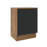 Bajo Mesada Cocina 60 x 60 cm 1 Puerta (Con Mesada) Marrón/Negro Agata Madesa
