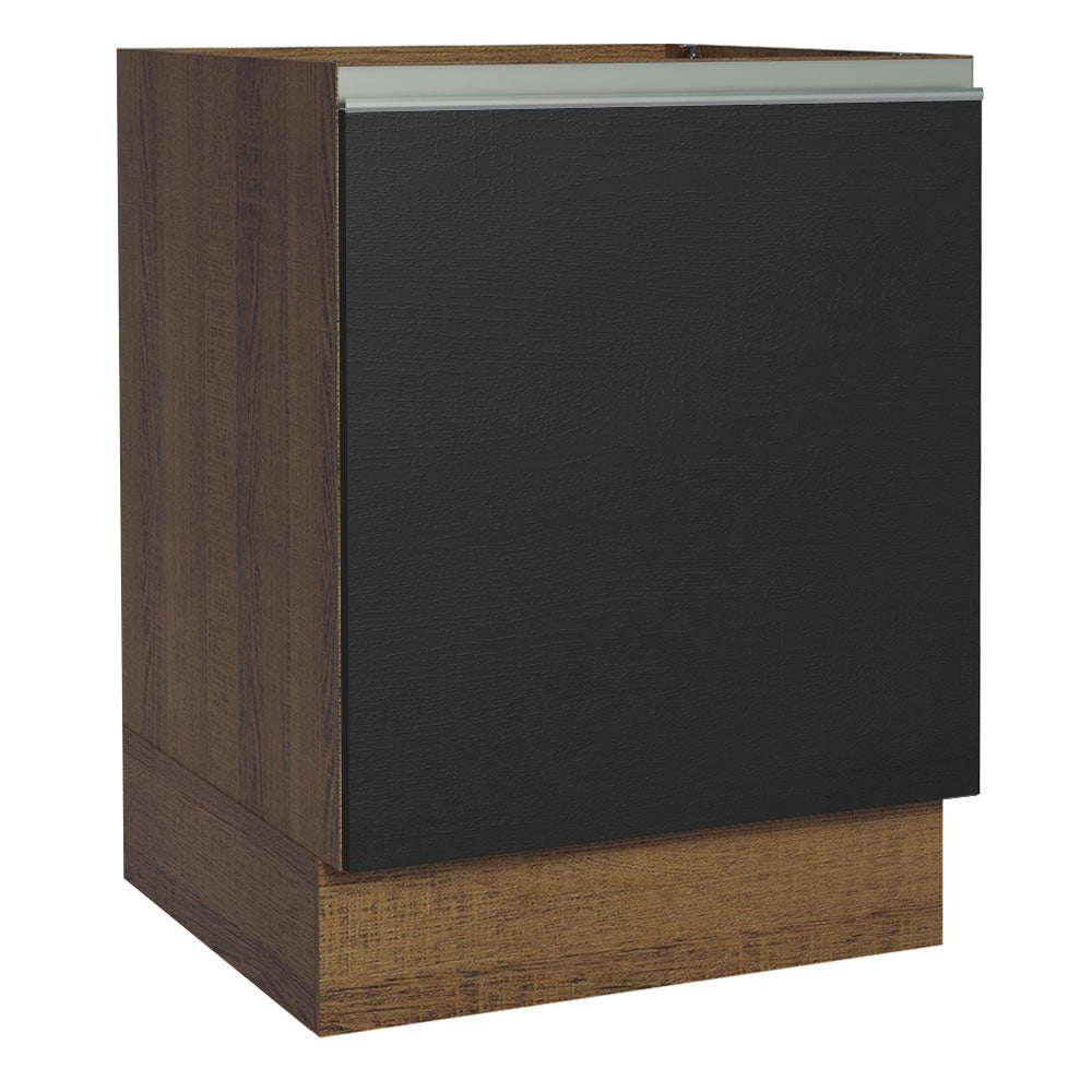 Bajo Mesada Cocina 60 x 60 cm 1 Puerta (Sin Mesada) Marrón/Negro Glamy Madesa