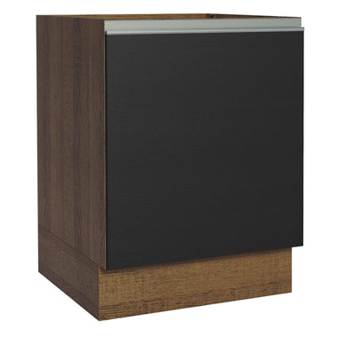 Bajo Mesada 60 cm 1 Puerta Sin Mesada Marrón/Negro Glamy Madesa
