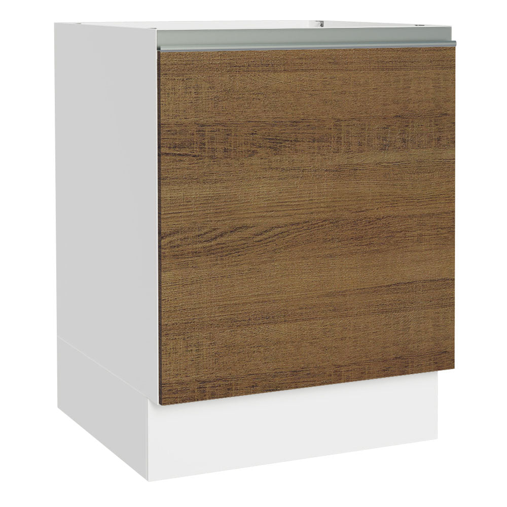 Bajo Mesada Cocina 60 x 60 cm 1 Puerta (Sin Mesada) Blanco/Marrón Glamy Madesa