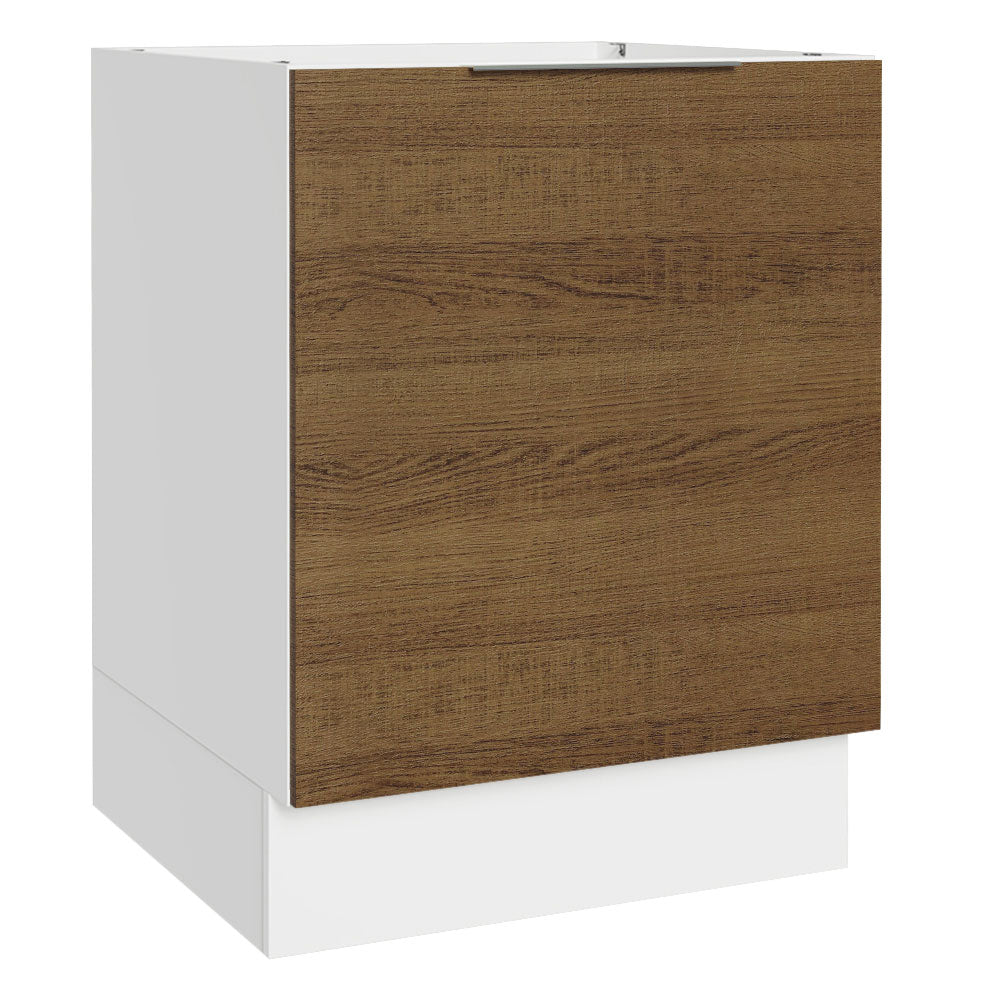 Bajo Mesada Cocina 60 x 60 cm 1 Puerta (Sin Mesada) Blanco/Marrón Stella Madesa