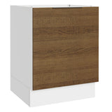 Bajo Mesada Cocina 60 x 60 cm 1 Puerta (Sin Mesada) Blanco/Marrón Stella Madesa