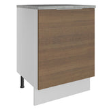 Bajo Mesada Cocina 60 x 60 cm 1 Puerta (Con Mesada) Blanco/Marrón Stella Madesa