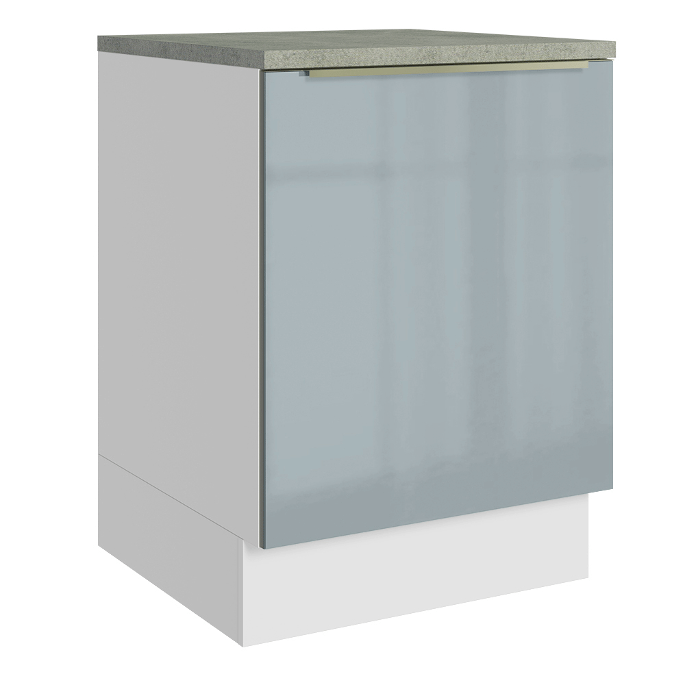 Bajo Mesada Cocina 60 x 60 cm 1 Puerta (Con Mesada) Blanco/Gris Lux Madesa