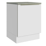 Bajo Mesada Cocina 60 x 60 cm 1 Puerta (Con Mesada) Blanco/Blanco Aterciopelado Lux Madesa