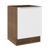 Bajo Mesada Cocina 60 x 60 cm 1 Puerta (Sin Mesada) Marrón/Blanco Aterciopelado Lux Madesa