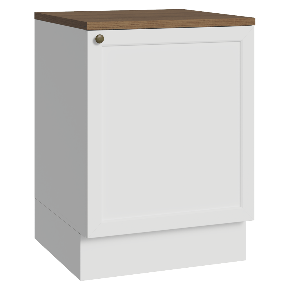 Bajo Mesada de Cocina 60 x 60 cm 1 Puerta (con Mesada) Blanco/Marrón Vik Madesa