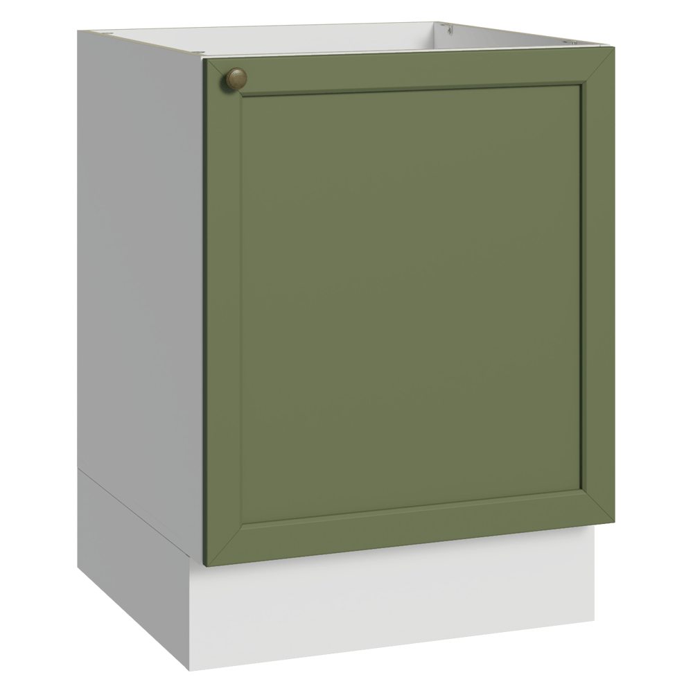 Bajo Mesada de Cocina 60 x 60 cm 1 Puerta (Sin Mesada) Blanco/Verde Vik Madesa