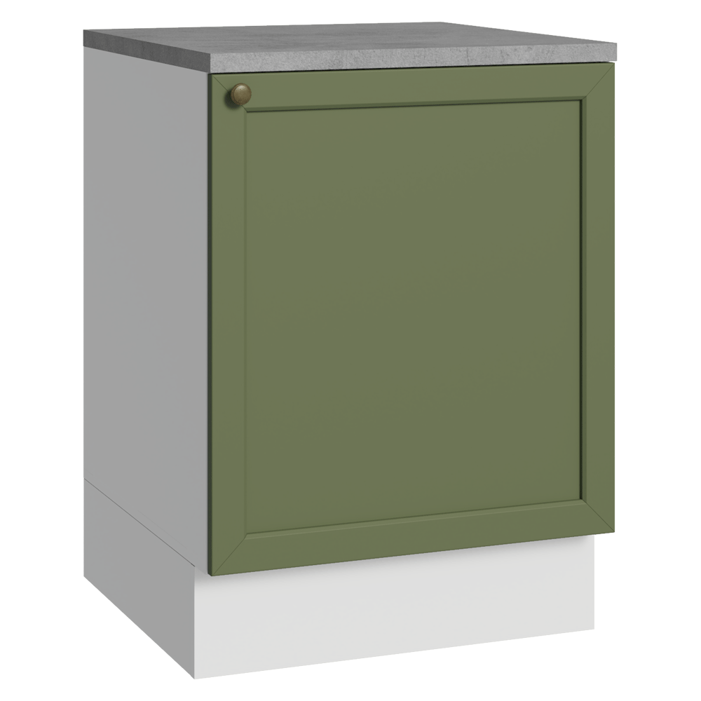 Bajo Mesada de Cocina 60 x 60 cm 1 Puerta (con Mesada) Blanco/Verde Vik Madesa