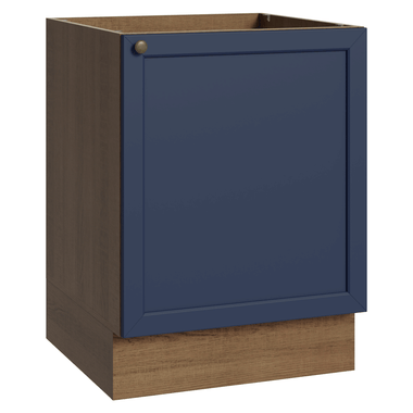 Bajo Mesada 60 cm 1 Puerta Sin Mesada Marrón/Azul Vik Madesa