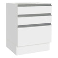 Bajo Mesada 60 x 60 cm 3 Cajones (Sin Mesada) Blanco Glamy Madesa