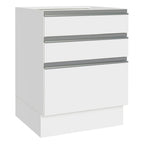 Bajo Mesada 60 x 60 cm 3 Cajones (Sin Mesada) Blanco Glamy Madesa