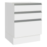 Bajo Mesada Cocina 60 x 60 cm 3 Cajones (Sin Mesada) Blanco Glamy Madesa