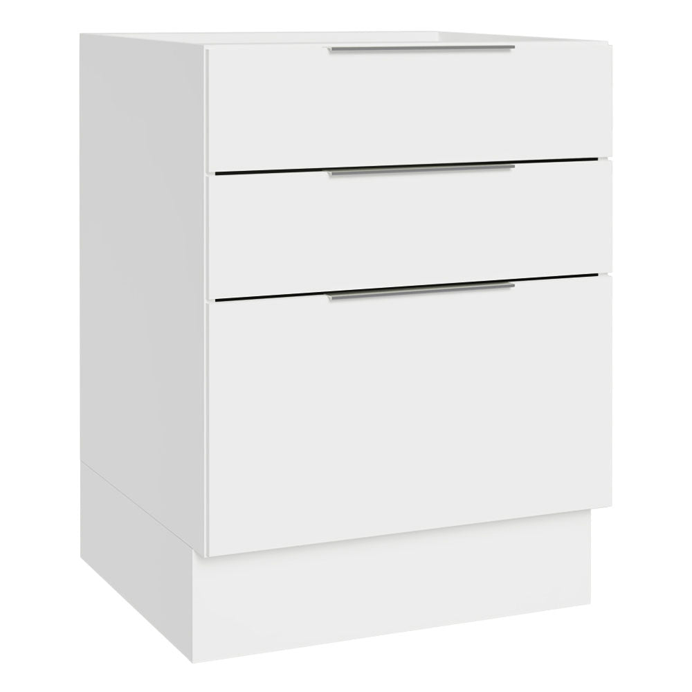 Bajo Mesada Cocina 60 x 60 cm 3 Cajones (Sin Mesada) Blanco Stella Madesa