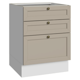 Bajo Mesada 60 x 60 cm 3 Cajones (Sin Mesada) Blanco/Crema Vik Madesa
