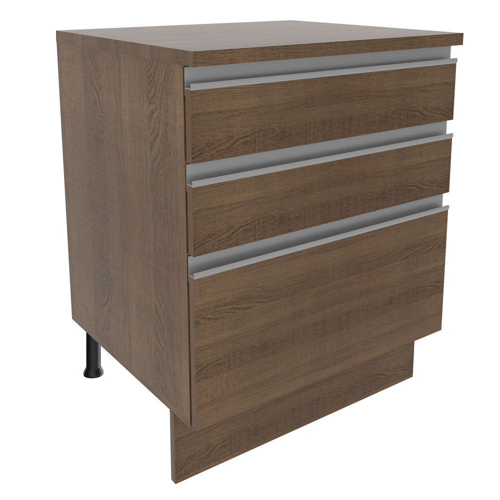 Bajo Mesada Madesa Glamy 60 x 60 cm 3 Cajones (Con Mesada) Marrón