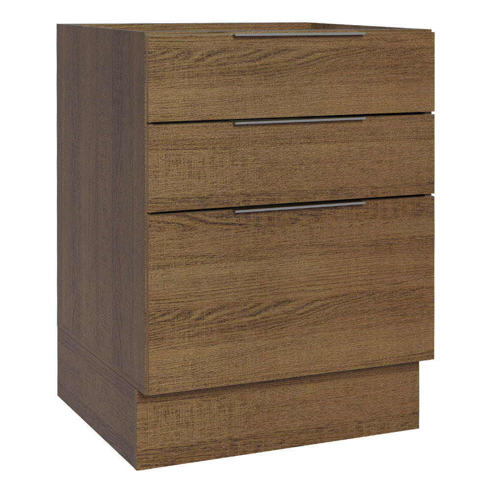 Bajo Mesada Cocina 60 x 60 cm 3 Cajones (Sin Mesada) Marrón Stella Madesa