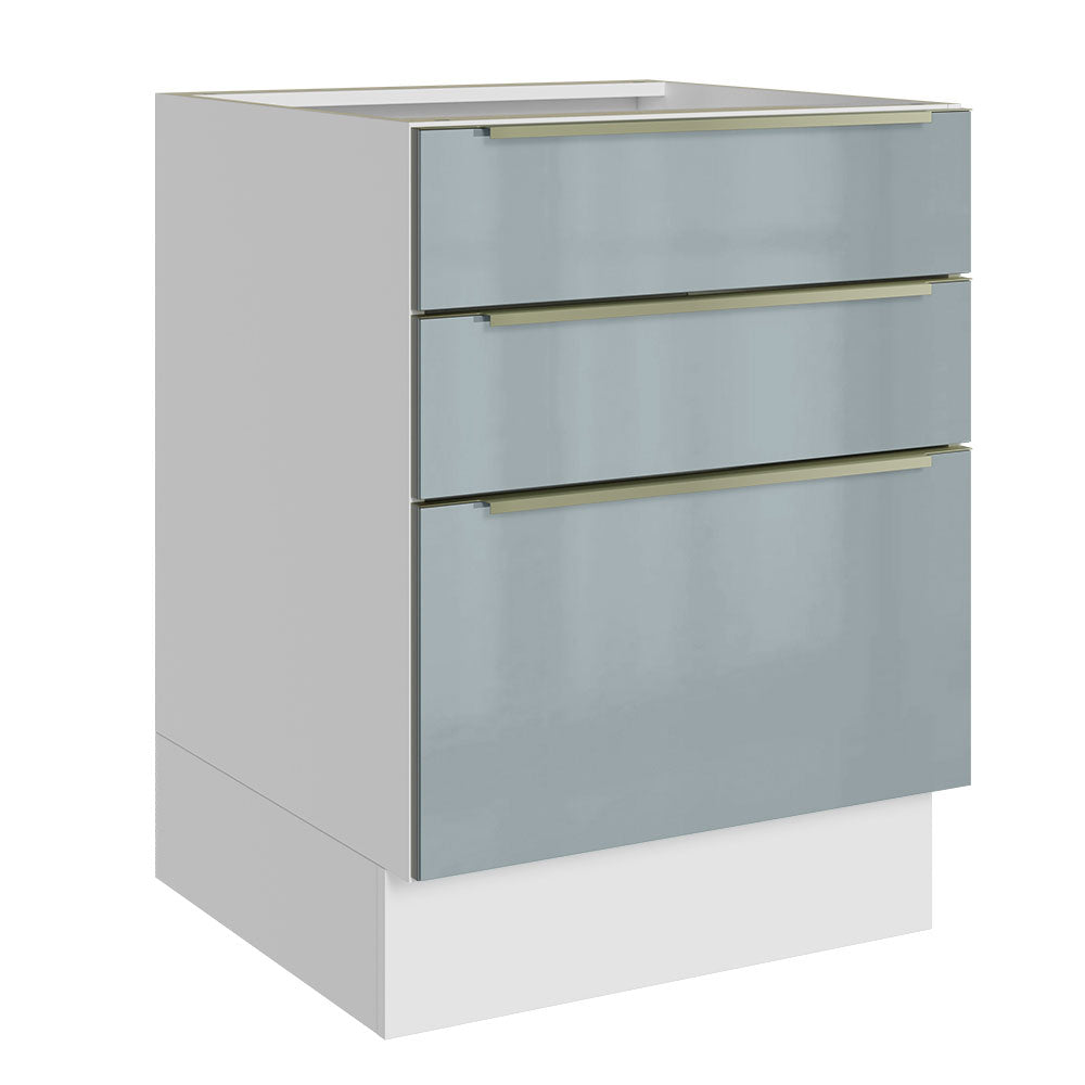 Bajo Mesada 60 cm x 60 cm, 3 Cajones Lux Blanco/Gris