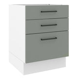 Bajo Mesada Cocina 60 x 60 cm 3 Cajones (Sin Mesada) Blanco/Gris Agata Madesa