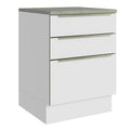 Bajo Mesada 60 cm 3 Cajones Blanco Lux Madesa