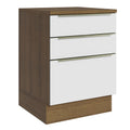 Bajo Mesada 60 x 60 cm 3 Cajones (Con Mesada) Marrón/Blanco Lux Madesa