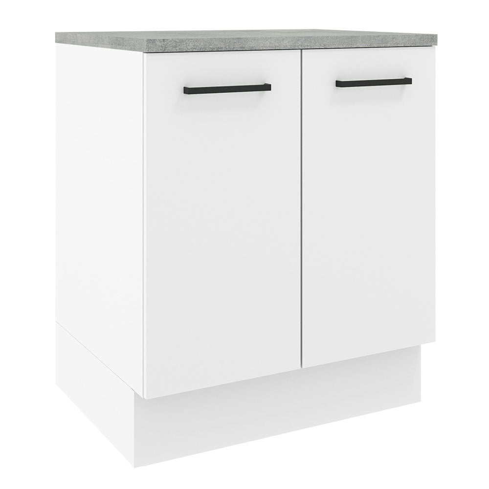 Bajo Mesada Cocina 70 x 60 cm 2 Puertas (Con Mesada) Blanco Agata Madesa