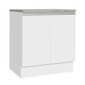 Bajo Mesada 70 x 60 cm 2 Puertas (Con Mesada) Blanco Glamy Madesa