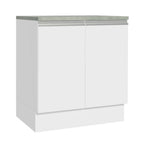 Bajo Mesada 70 x 60 cm 2 Puertas (Con Mesada) Blanco Glamy Madesa