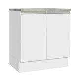 Bajo Mesada 70 x 60 cm 2 Puertas (Con Mesada) Blanco Glamy Madesa