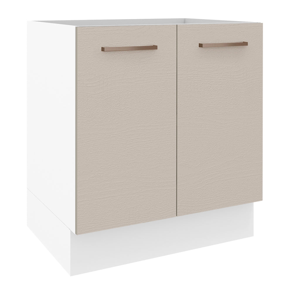 Bajo Mesada Cocina 70 x 60 cm 2 Puertas (Sin Mesada) Blanco/Crema Agata Madesa