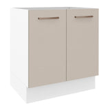 Bajo Mesada Cocina 70 x 60 cm 2 Puertas (Sin Mesada) Blanco/Crema Agata Madesa