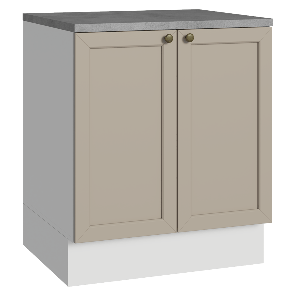 Bajo Mesada 70 x 60 cm 2 Puertas (Con Mesada) Blanco/Crema Vik Madesa