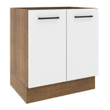 Bajo Mesada Cocina 70 x 60 cm 2 Puertas (Sin Mesada) Marrón/Blanco Agata Madesa